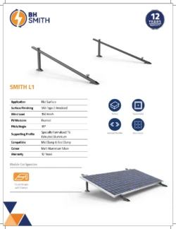 BHS Aluminium Smith L1 Solar Structure with clamps For Single Solar Panel