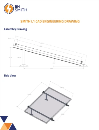BHS Aluminium Smith L1 Solar Structure with clamps For Single Solar Panel