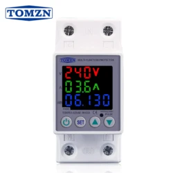 Tomzn 3in1 voltage protector over and under protection device with kwh
