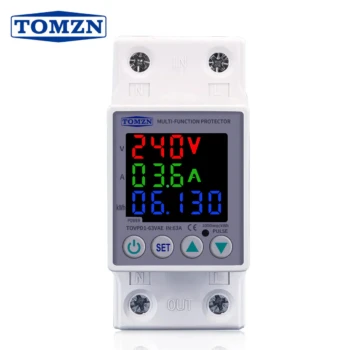 Tomzn 3in1 voltage protector over and under protection device with kwh