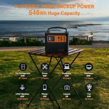 TigFox T500 - 500W Solar-Ready Portable Lithium Power Station