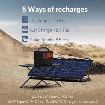 TigFox T500 - 500W Solar-Ready Portable Lithium Power Station